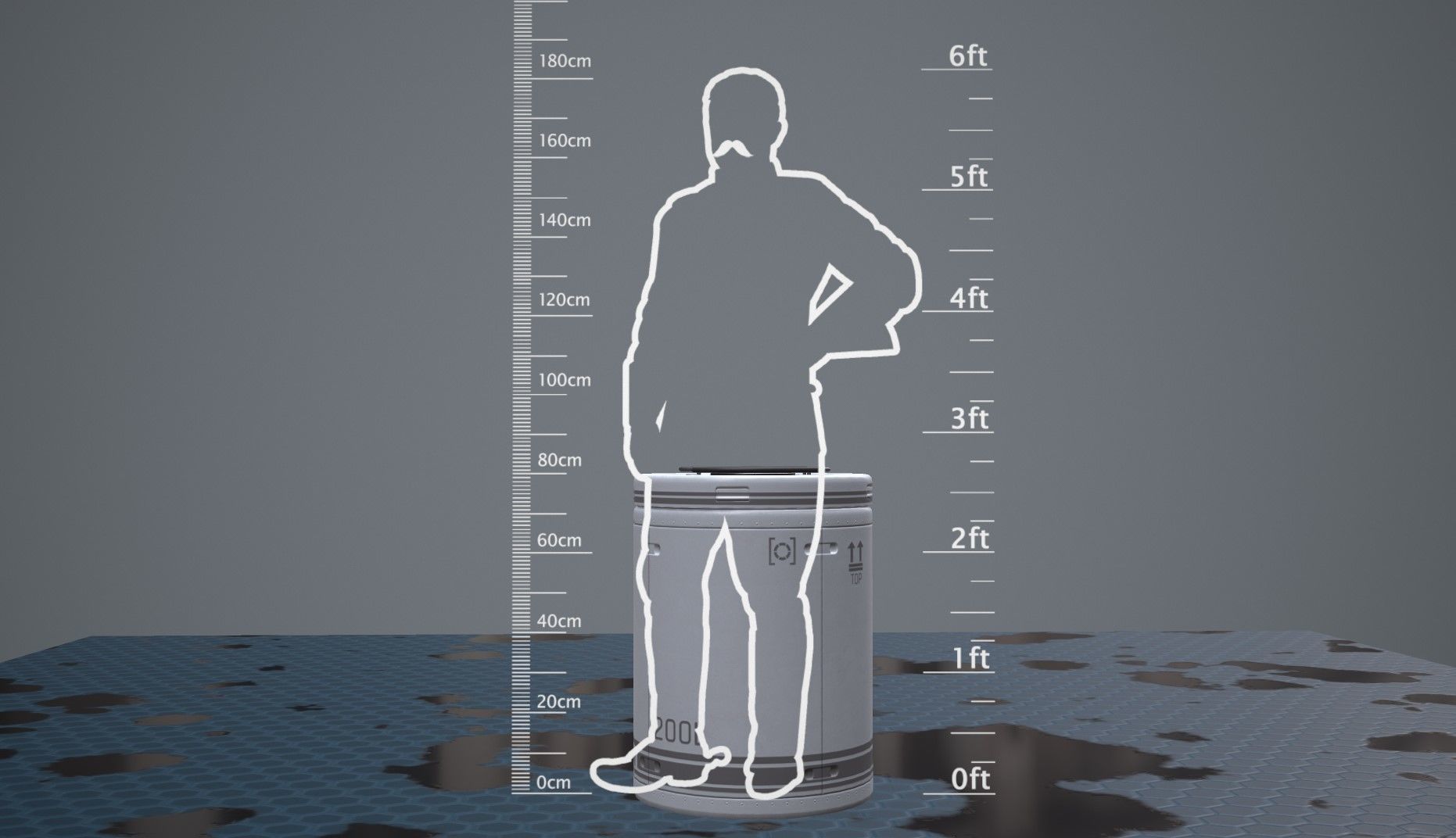 Sci-Fi Barrel Low Poly PBR Free low-poly 3D model_17