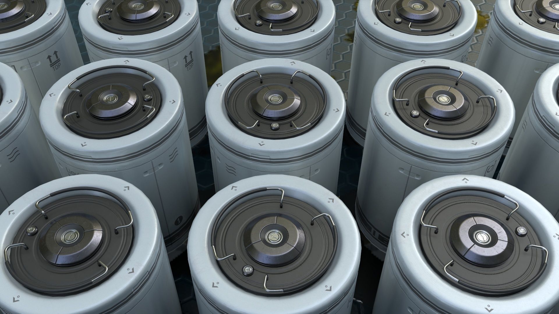 Sci-Fi Barrel Low Poly PBR Free low-poly 3D model_2