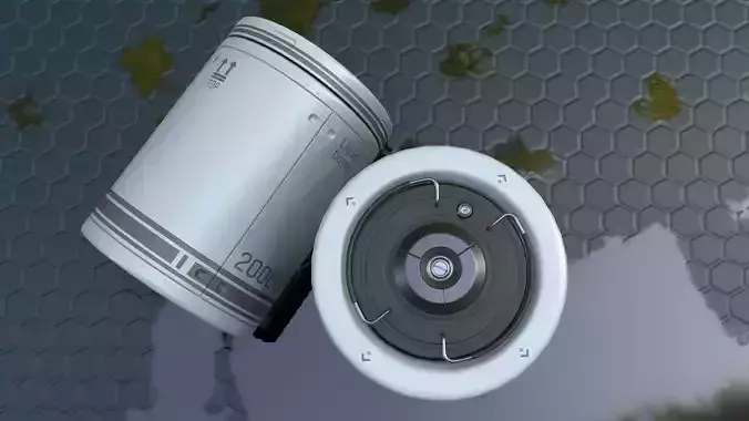 Sci-Fi Barrel Low Poly PBR