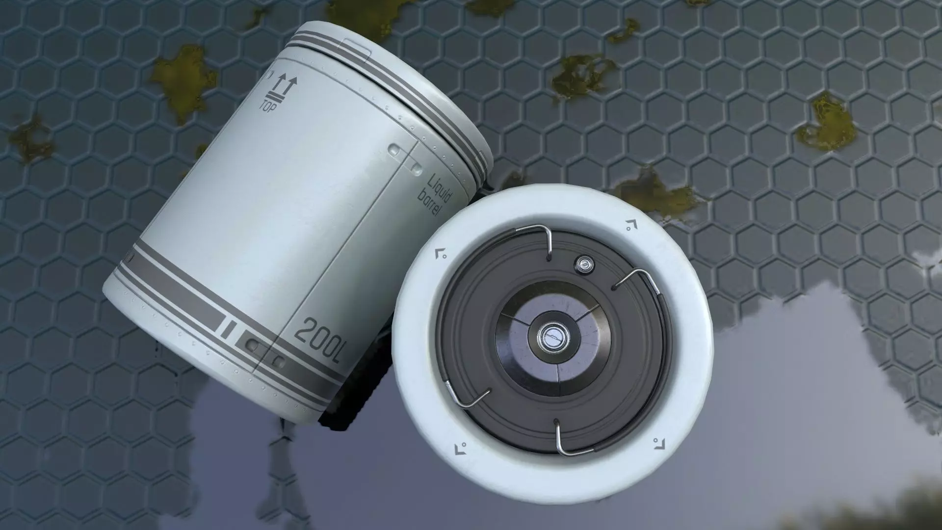 Sci-Fi Barrel Low Poly PBR Free low-poly 3D model_0