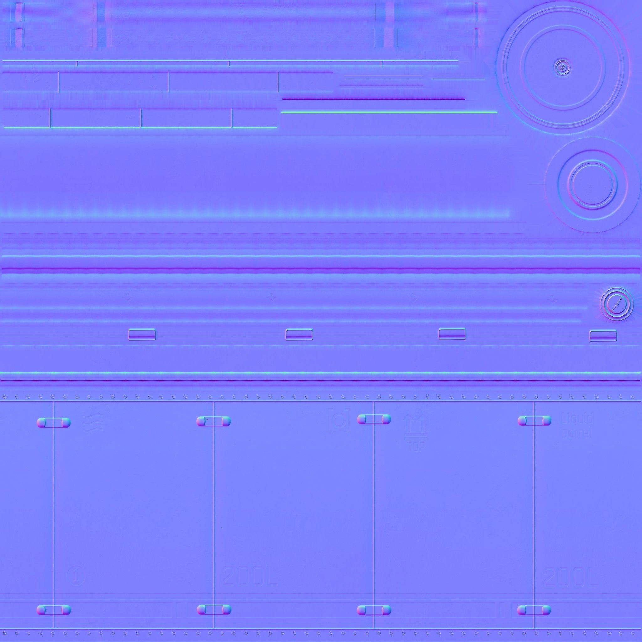 Sci-Fi Barrel Low Poly PBR Free low-poly 3D model_16