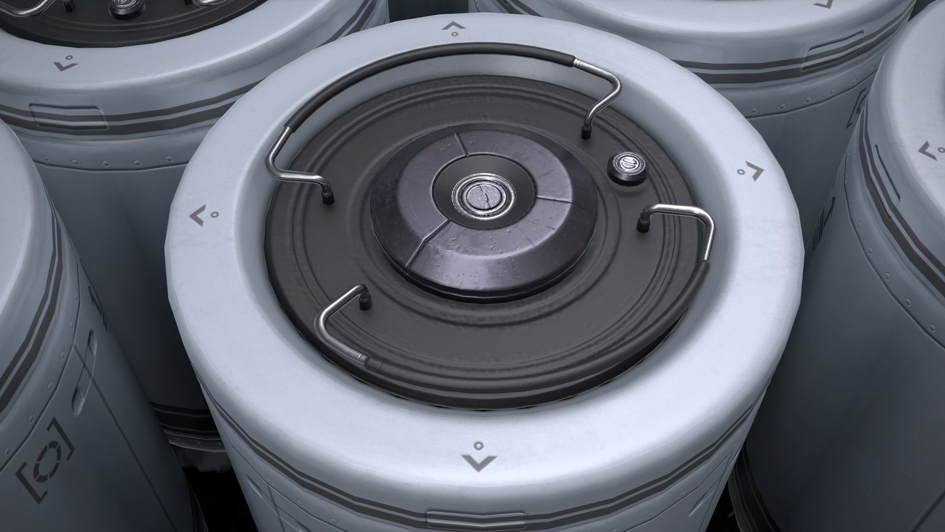 Sci-Fi Barrel Low Poly PBR Free low-poly 3D model_10