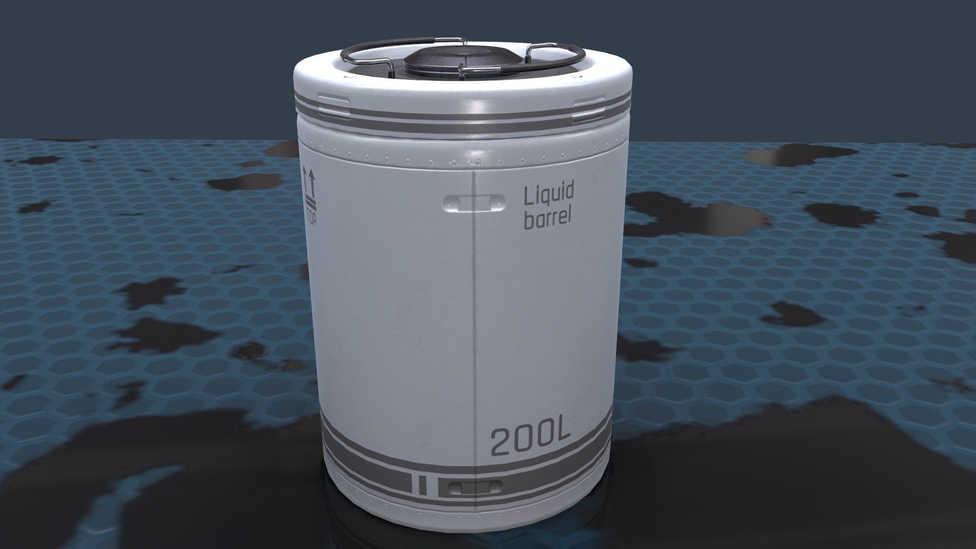 Sci-Fi Barrel Low Poly PBR Free low-poly 3D model_3
