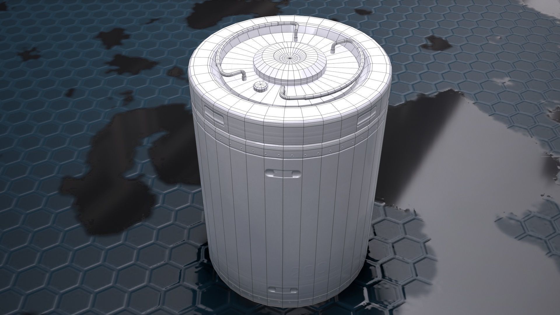 Sci-Fi Barrel Low Poly PBR Free low-poly 3D model_13
