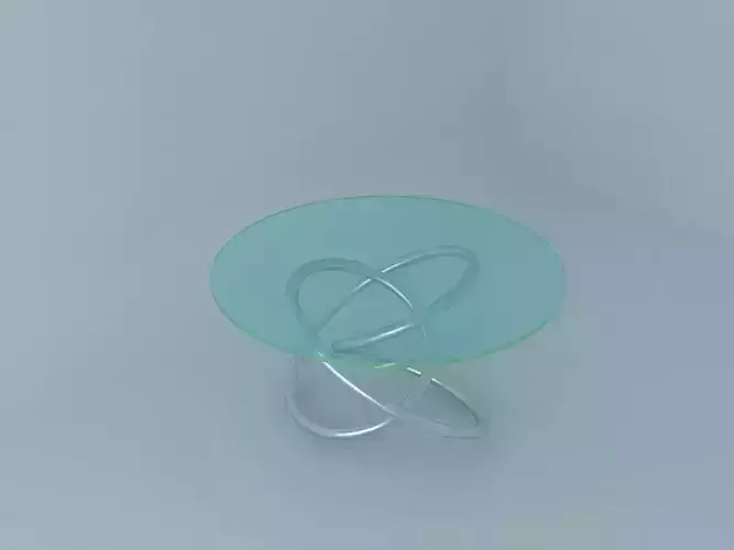 Table glass with metal base