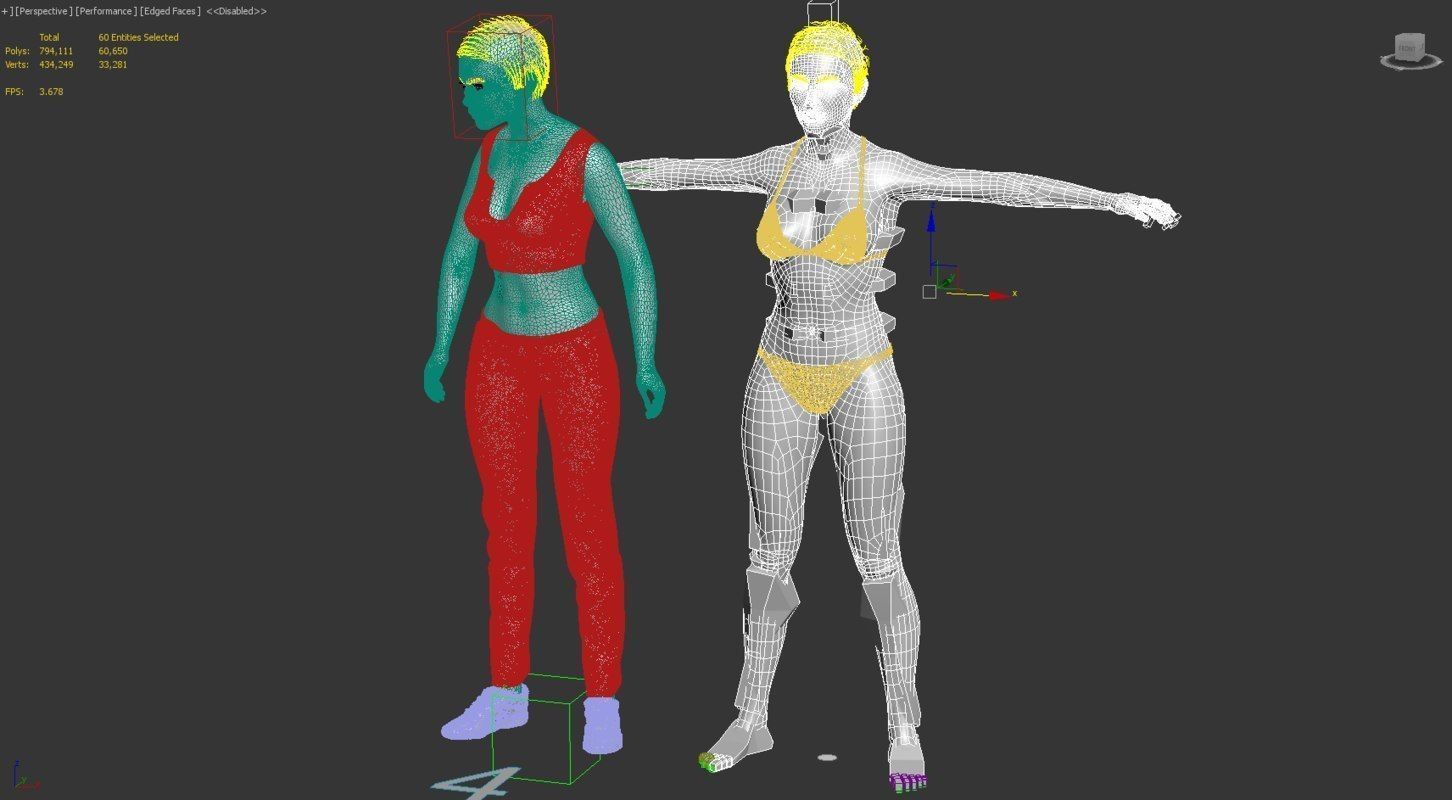 8x Men and woman cloth simulation conversation loop animated 3D Model Collection_41