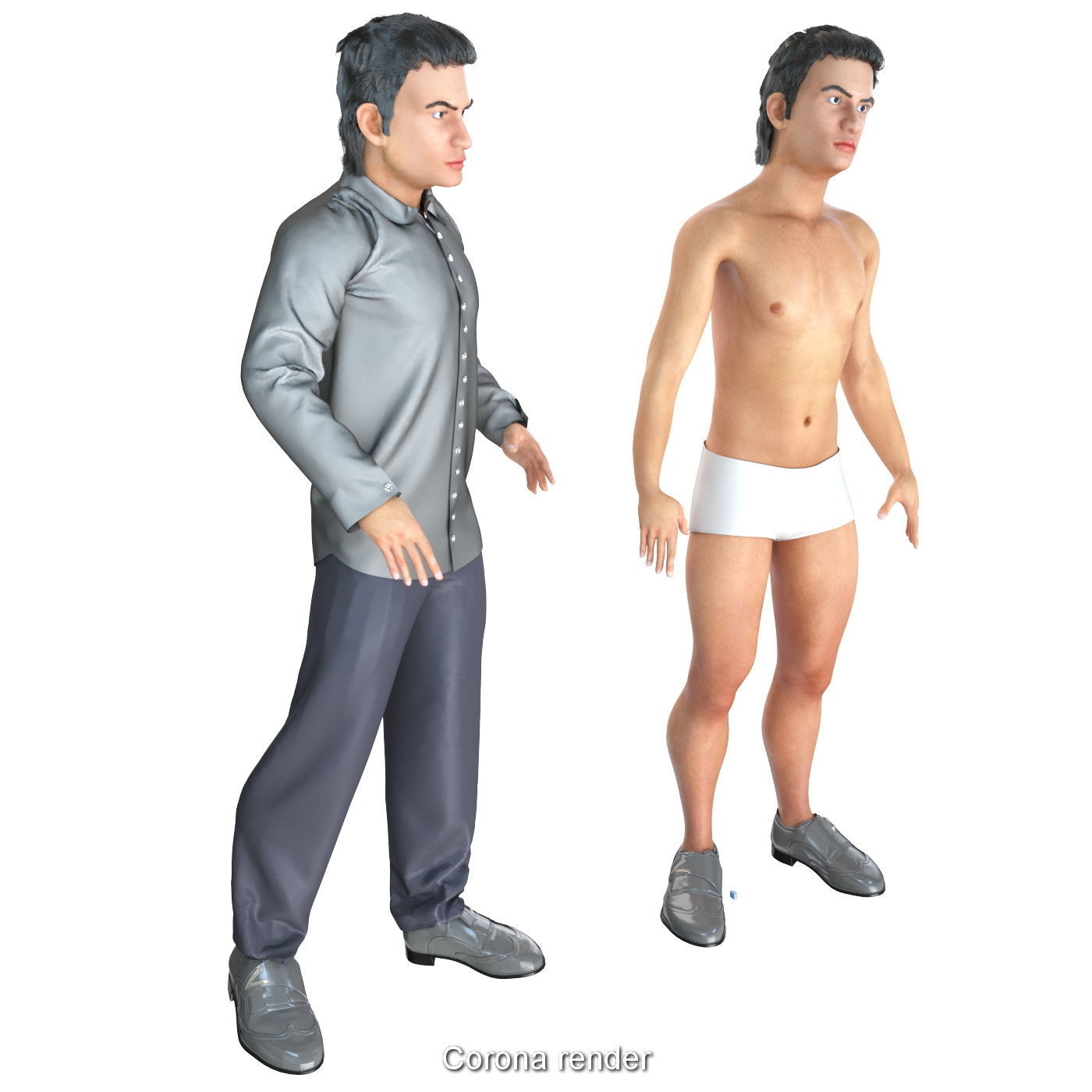 8x Men and woman cloth simulation conversation loop animated 3D Model Collection_17