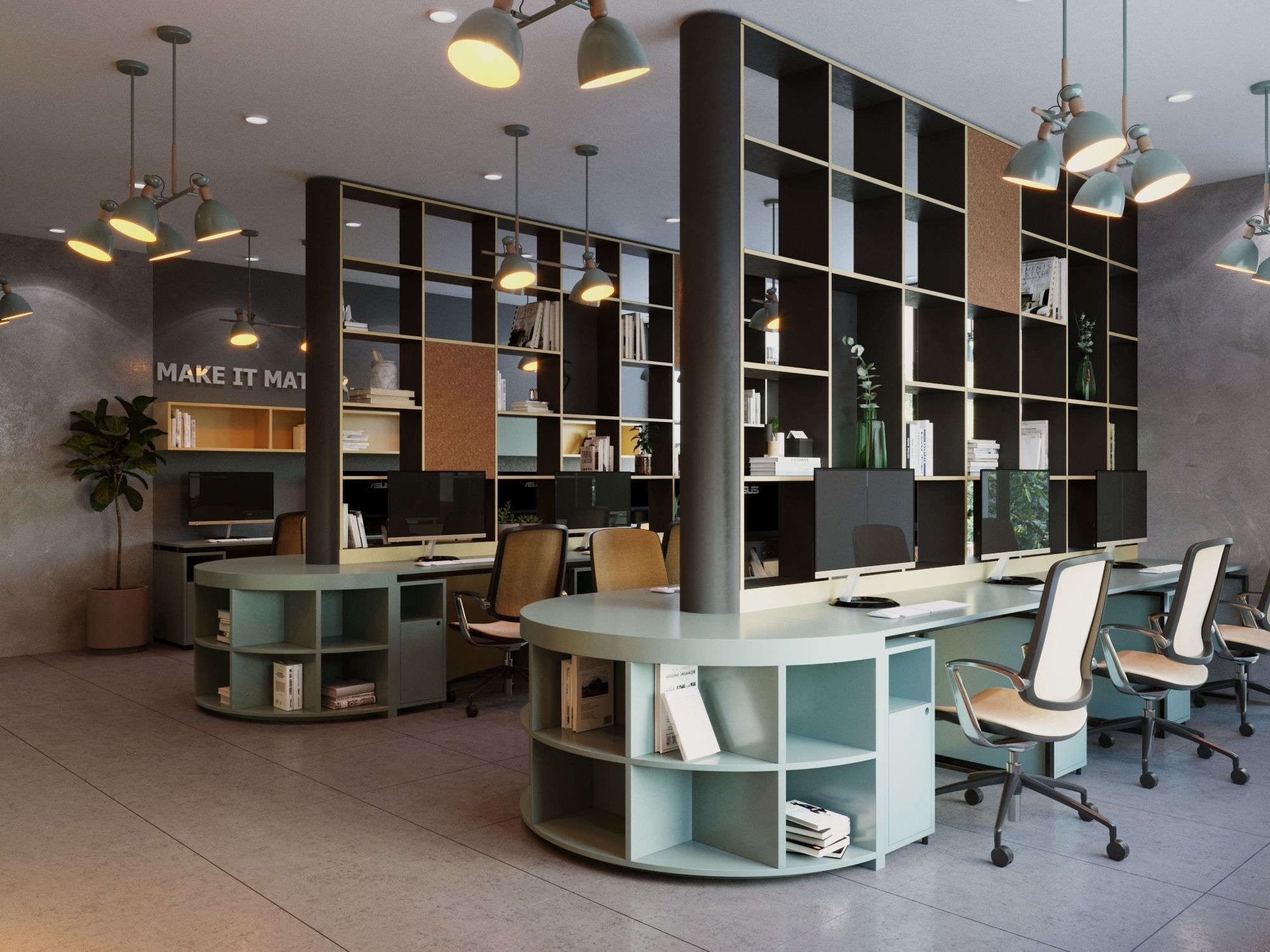 Office Interior Scene for 3ds Max Corona Render 3D model 3D model_6