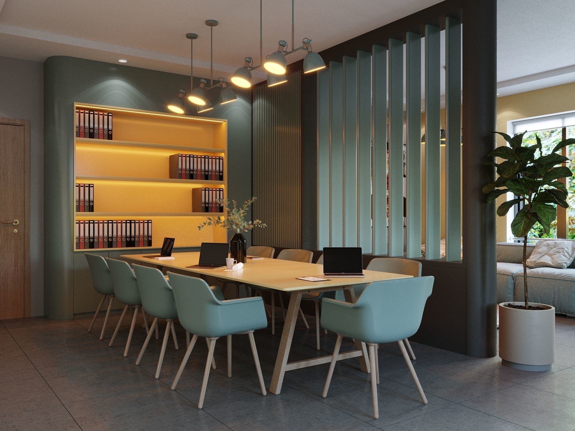 Office Interior Scene for 3ds Max Corona Render 3D model 3D model_3