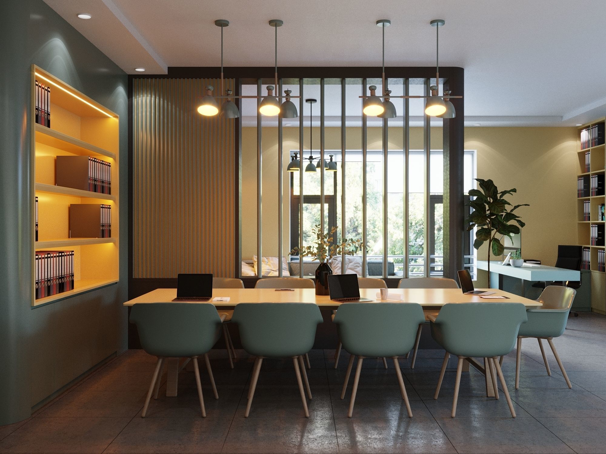 Office Interior Scene for 3ds Max Corona Render 3D model 3D model_4