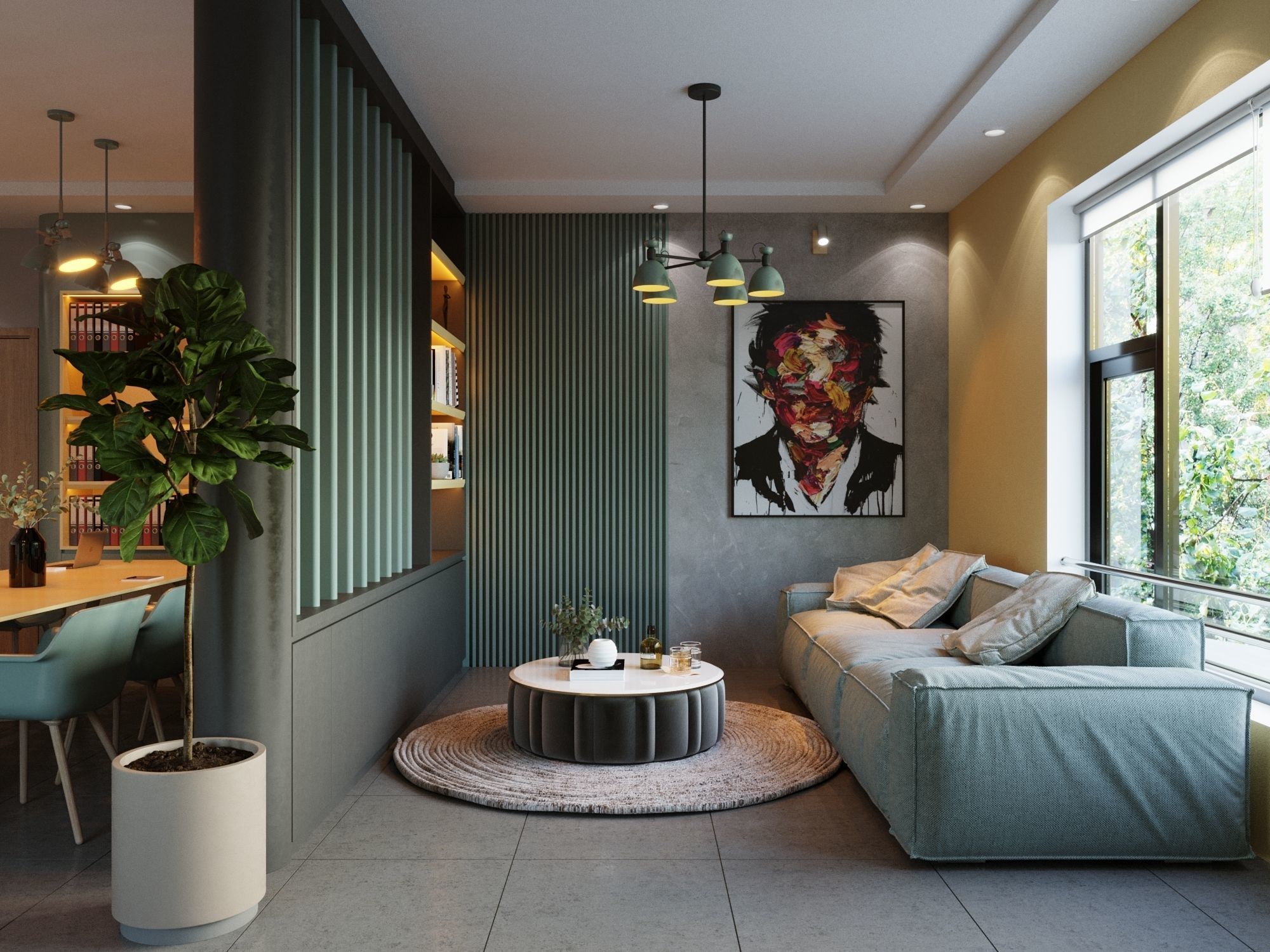 Office Interior Scene for 3ds Max Corona Render 3D model 3D model_1