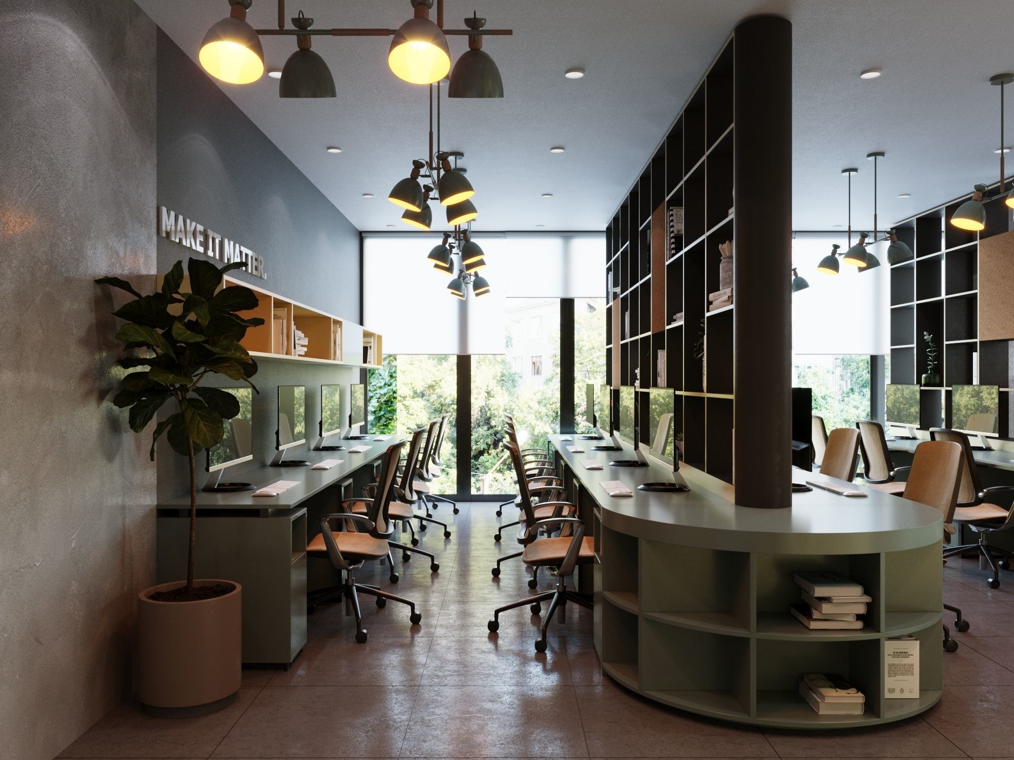 Office Interior Scene for 3ds Max Corona Render 3D model 3D model_8