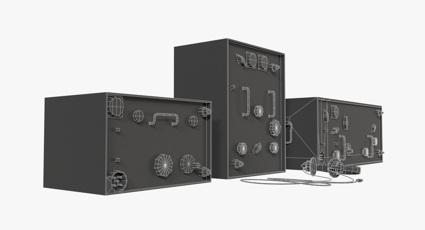 German Radio WWII Low-poly 3D model_12