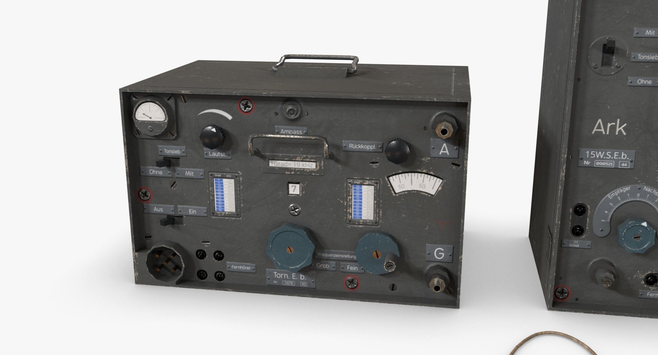 German Radio WWII Low-poly 3D model_7