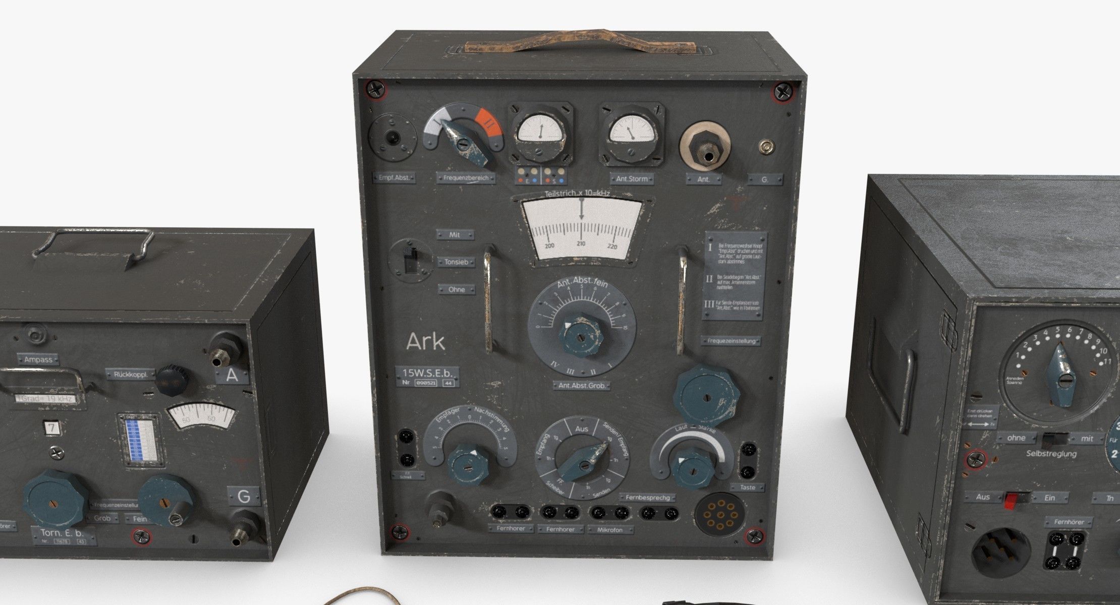 German Radio WWII Low-poly 3D model_9
