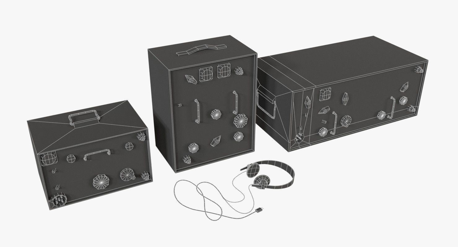 German Radio WWII Low-poly 3D model_13