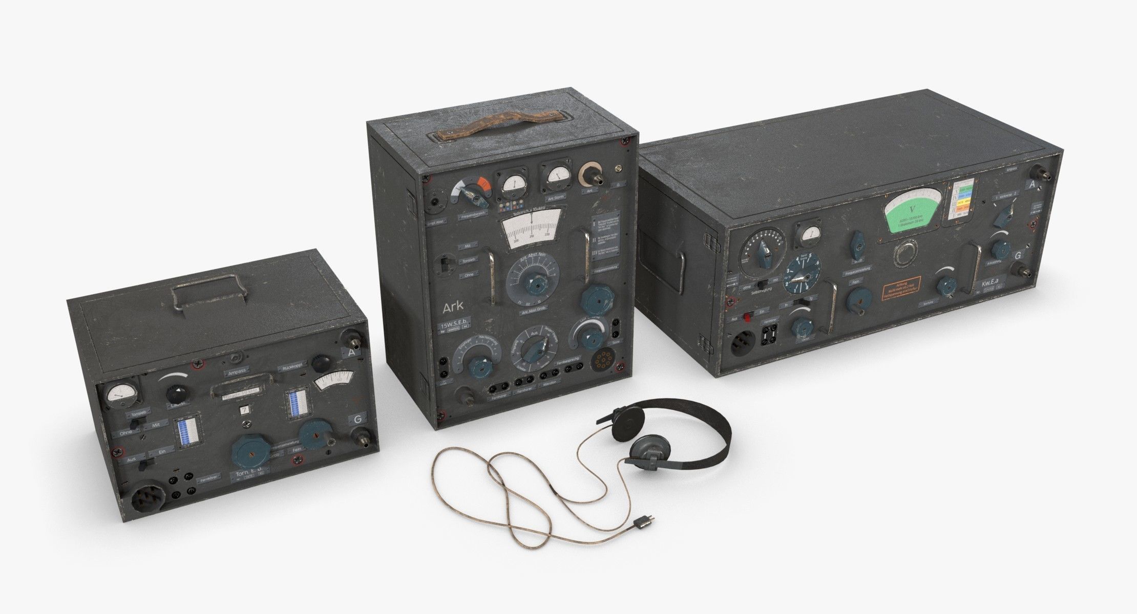 German Radio WWII Low-poly 3D model_4
