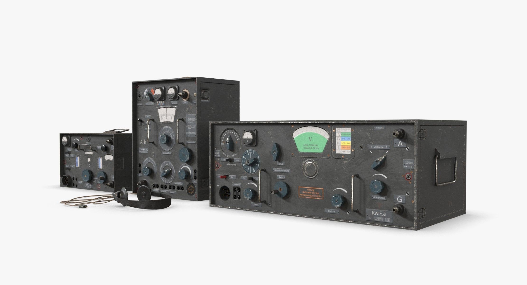 German Radio WWII Low-poly 3D model_2
