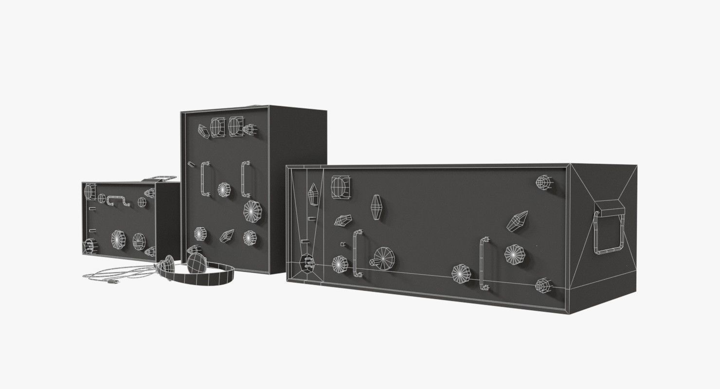 German Radio WWII Low-poly 3D model_11