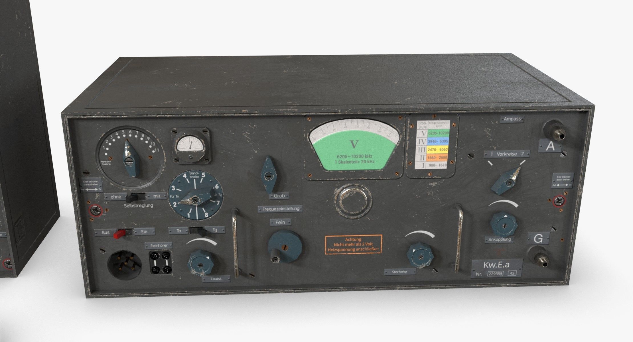 German Radio WWII Low-poly 3D model_8
