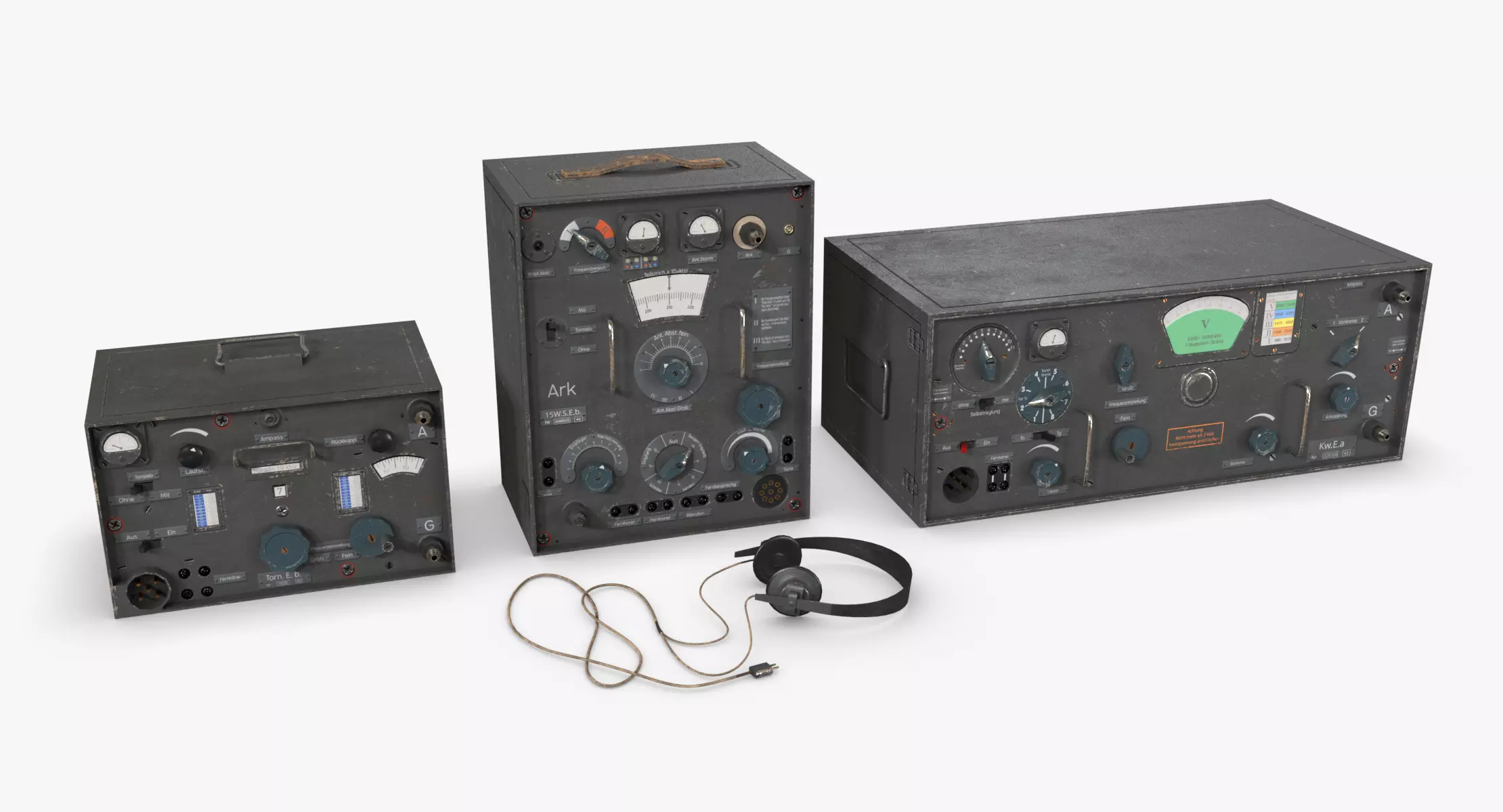 German Radio WWII Low-poly 3D model_0