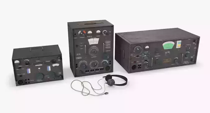 German Radio WWII Low-poly 3D model