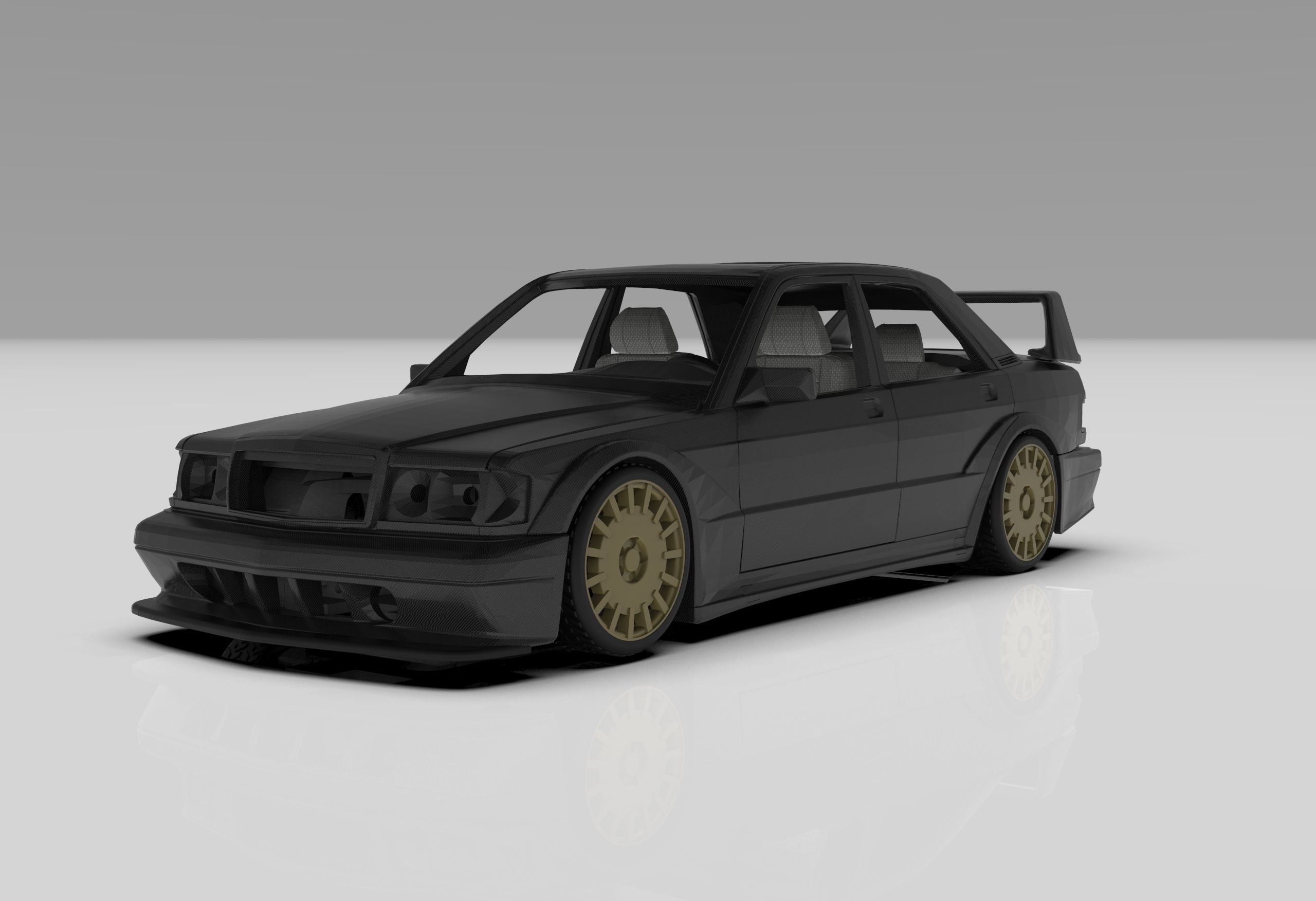 Mercedes 190e 3d Model Printable Kit 3D print model_2