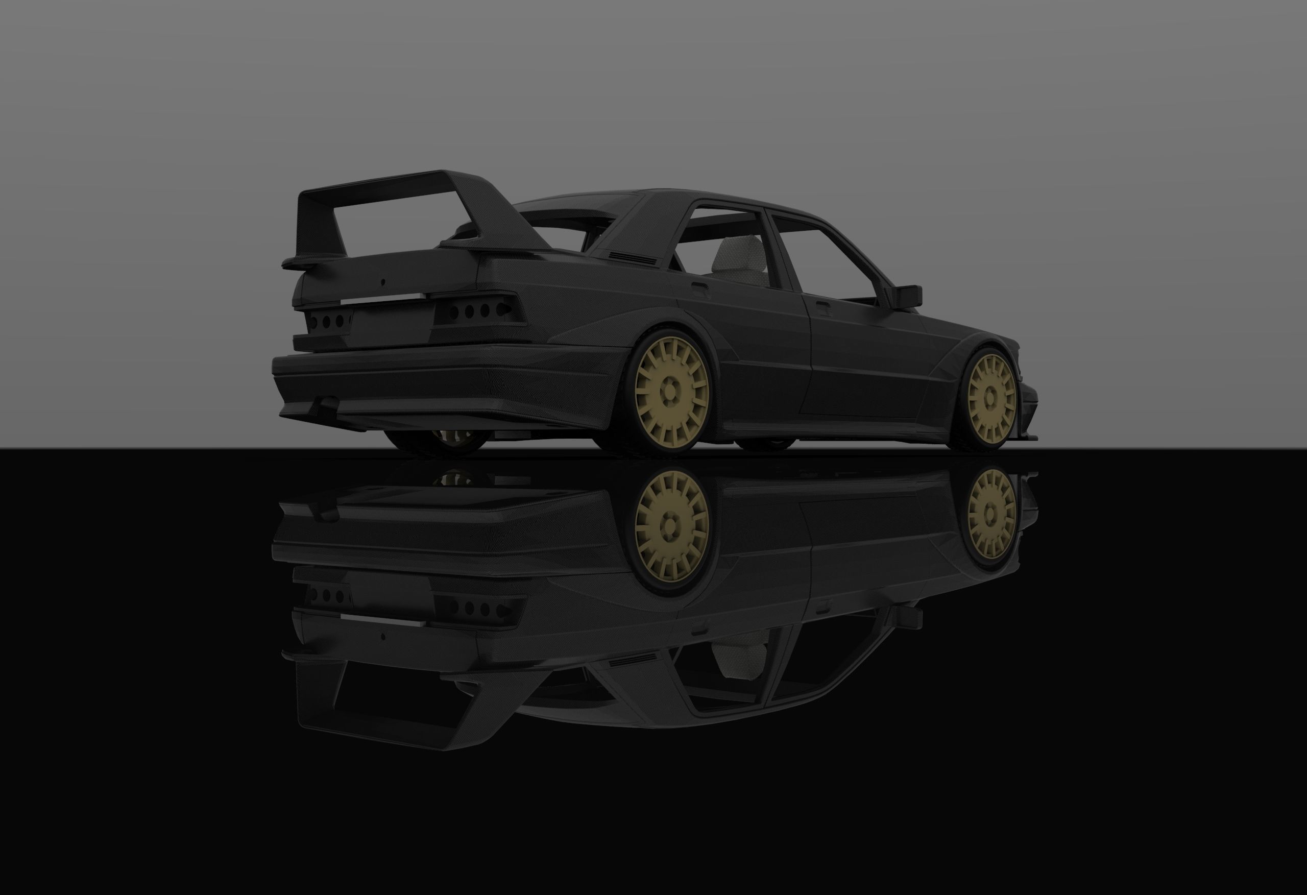 Mercedes 190e 3d Model Printable Kit 3D print model_14
