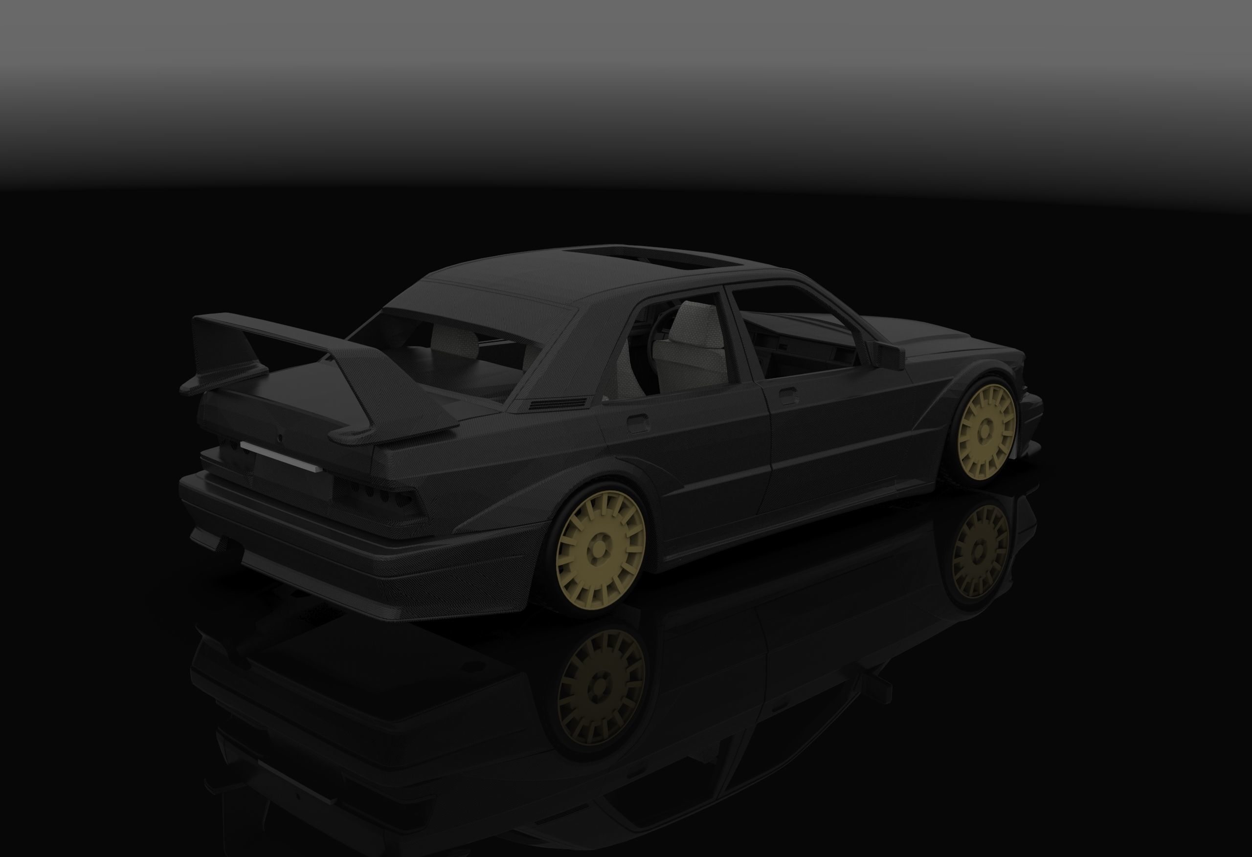 Mercedes 190e 3d Model Printable Kit 3D print model_13
