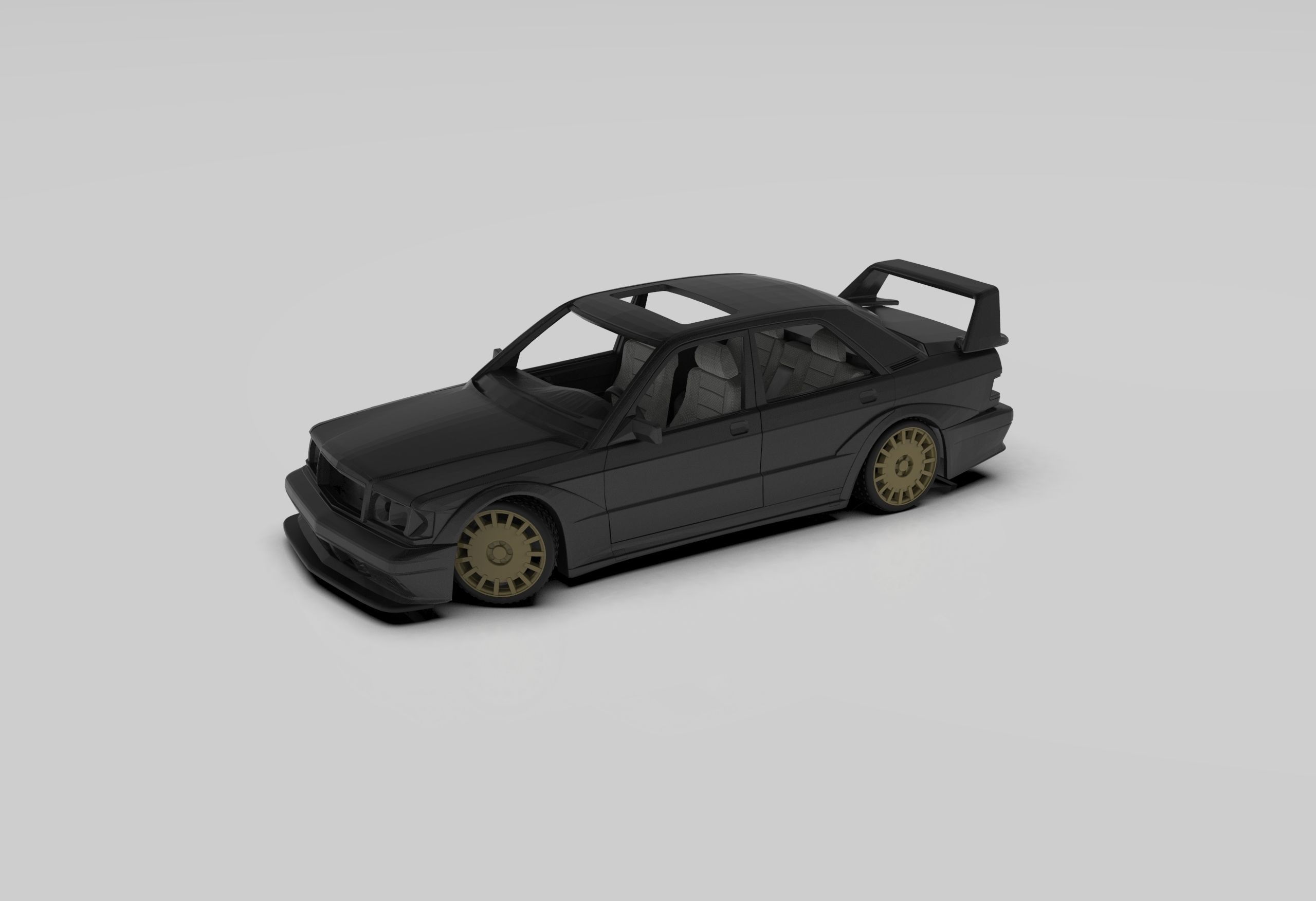 Mercedes 190e 3d Model Printable Kit 3D print model_4