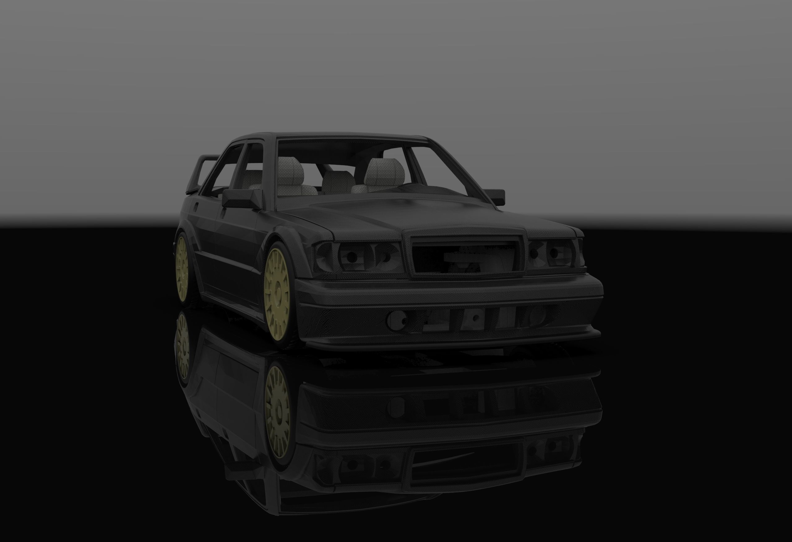 Mercedes 190e 3d Model Printable Kit 3D print model_12