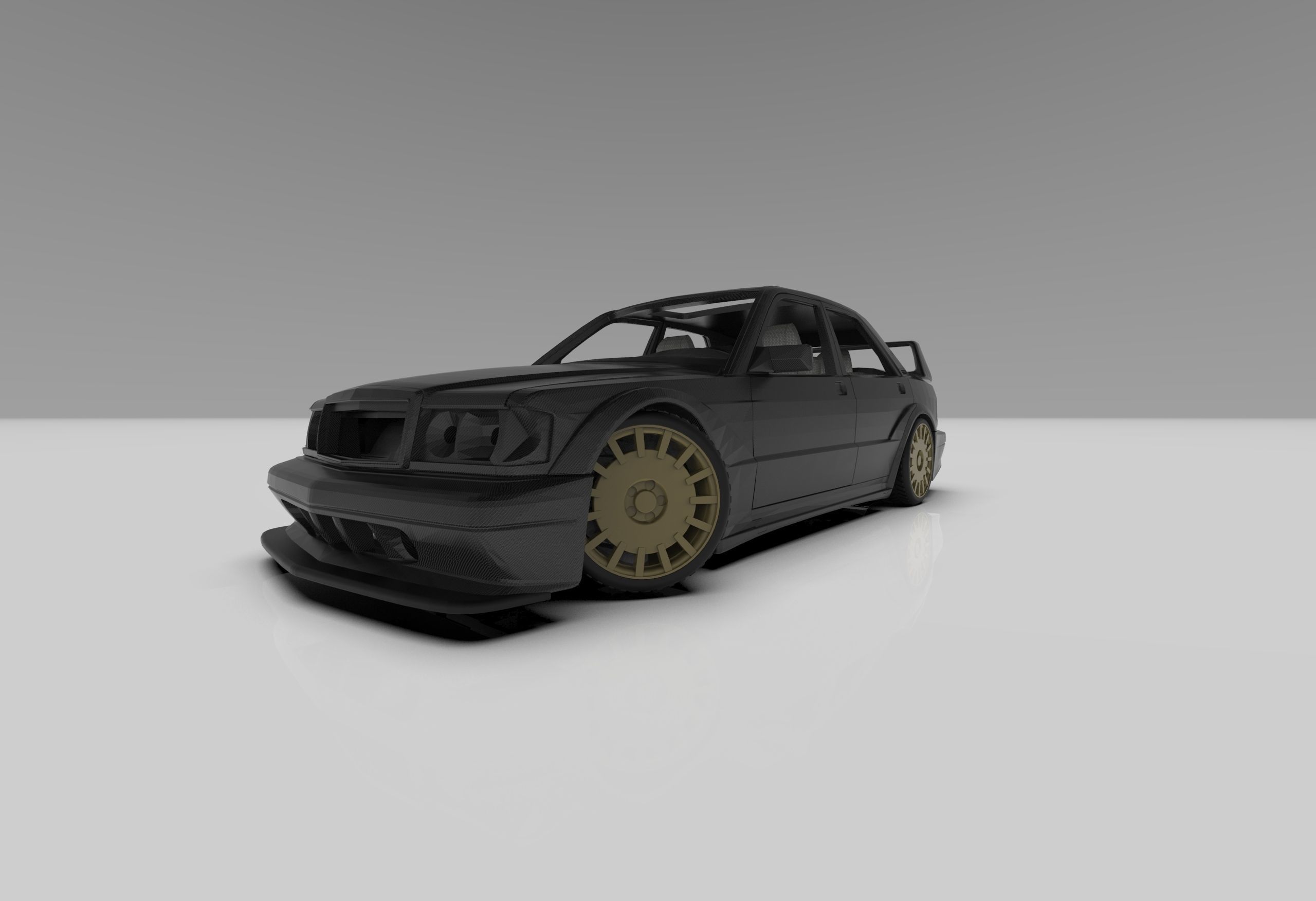 Mercedes 190e 3d Model Printable Kit 3D print model_15