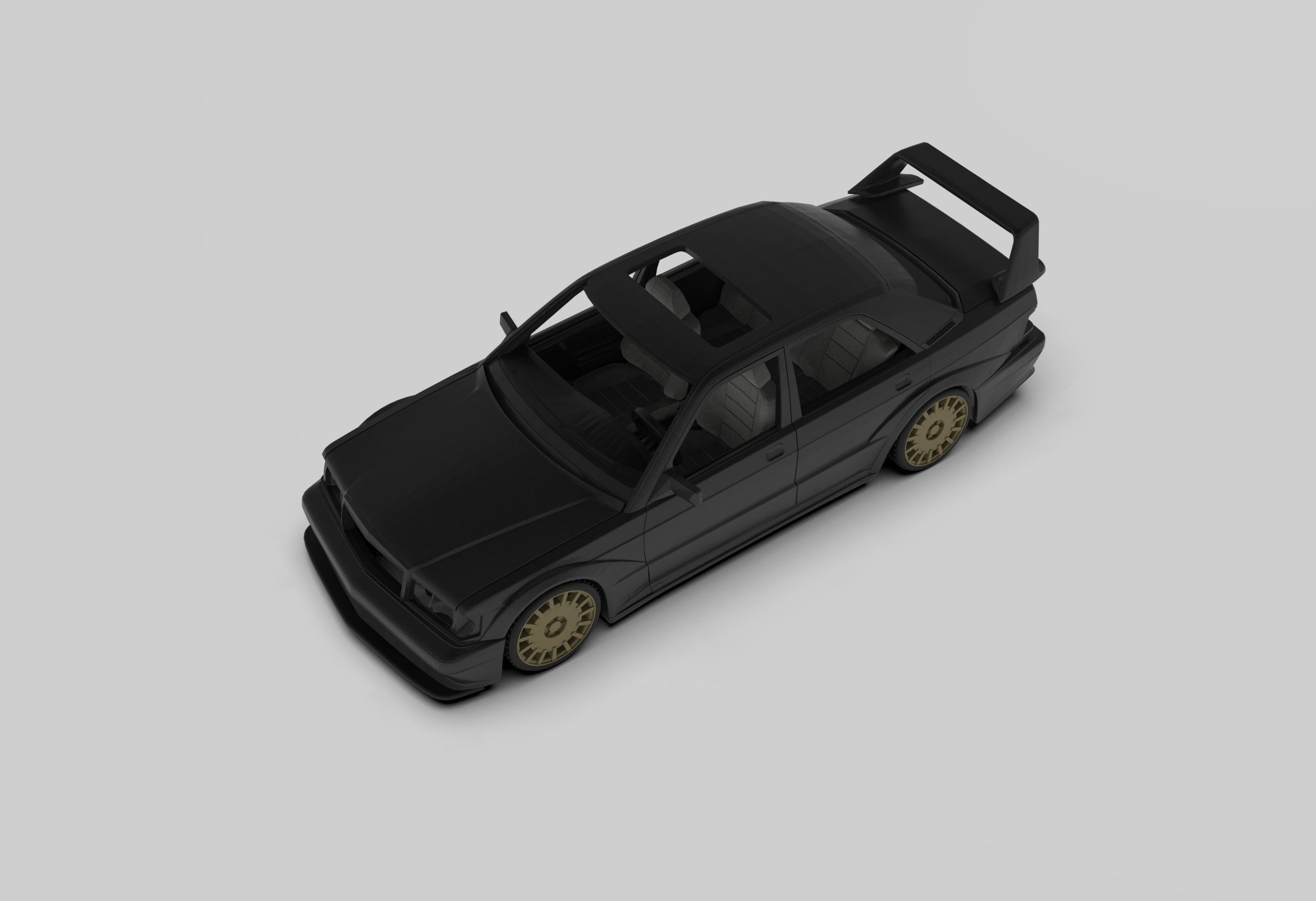 Mercedes 190e 3d Model Printable Kit 3D print model_16