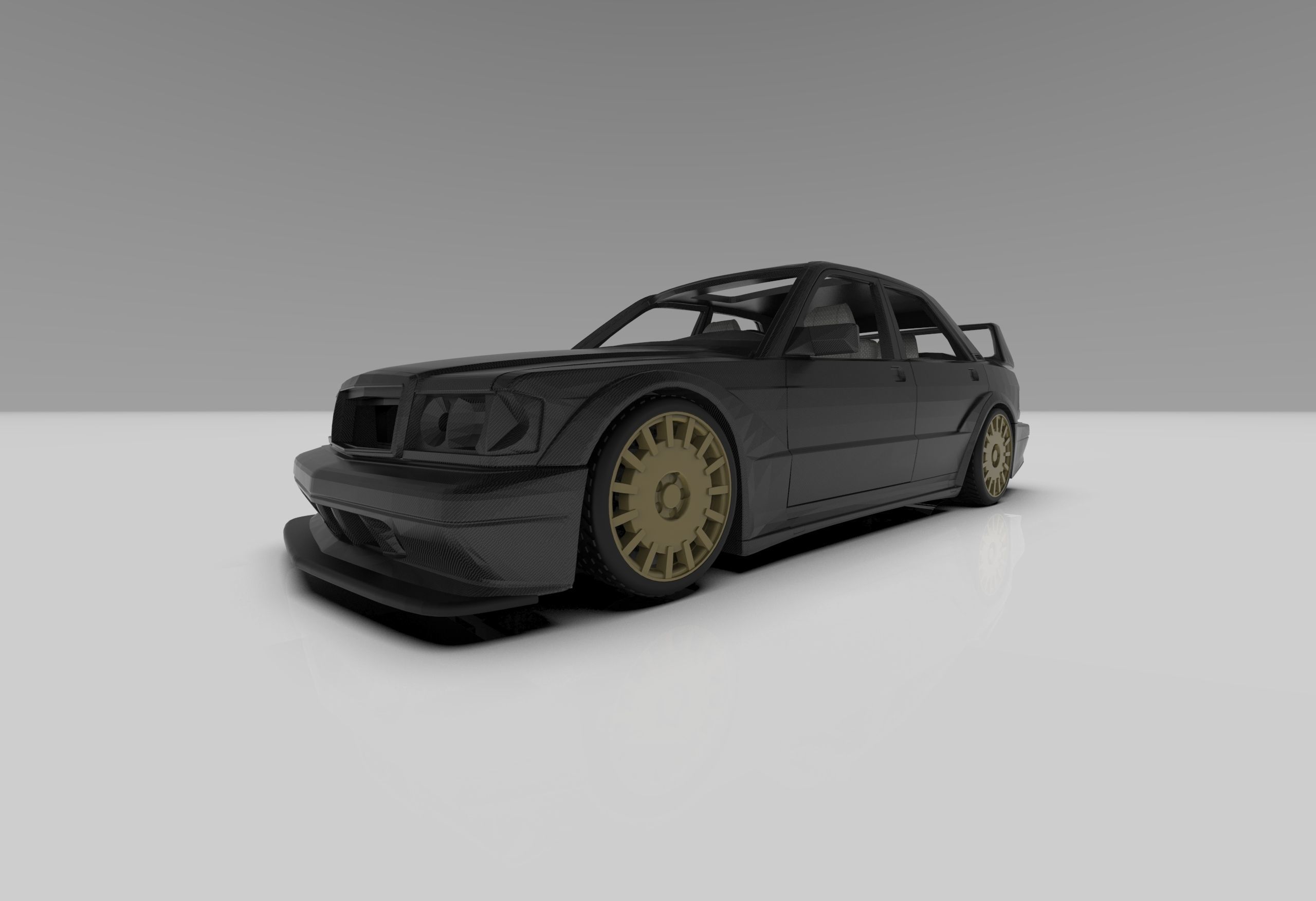 Mercedes 190e 3d Model Printable Kit 3D print model_17