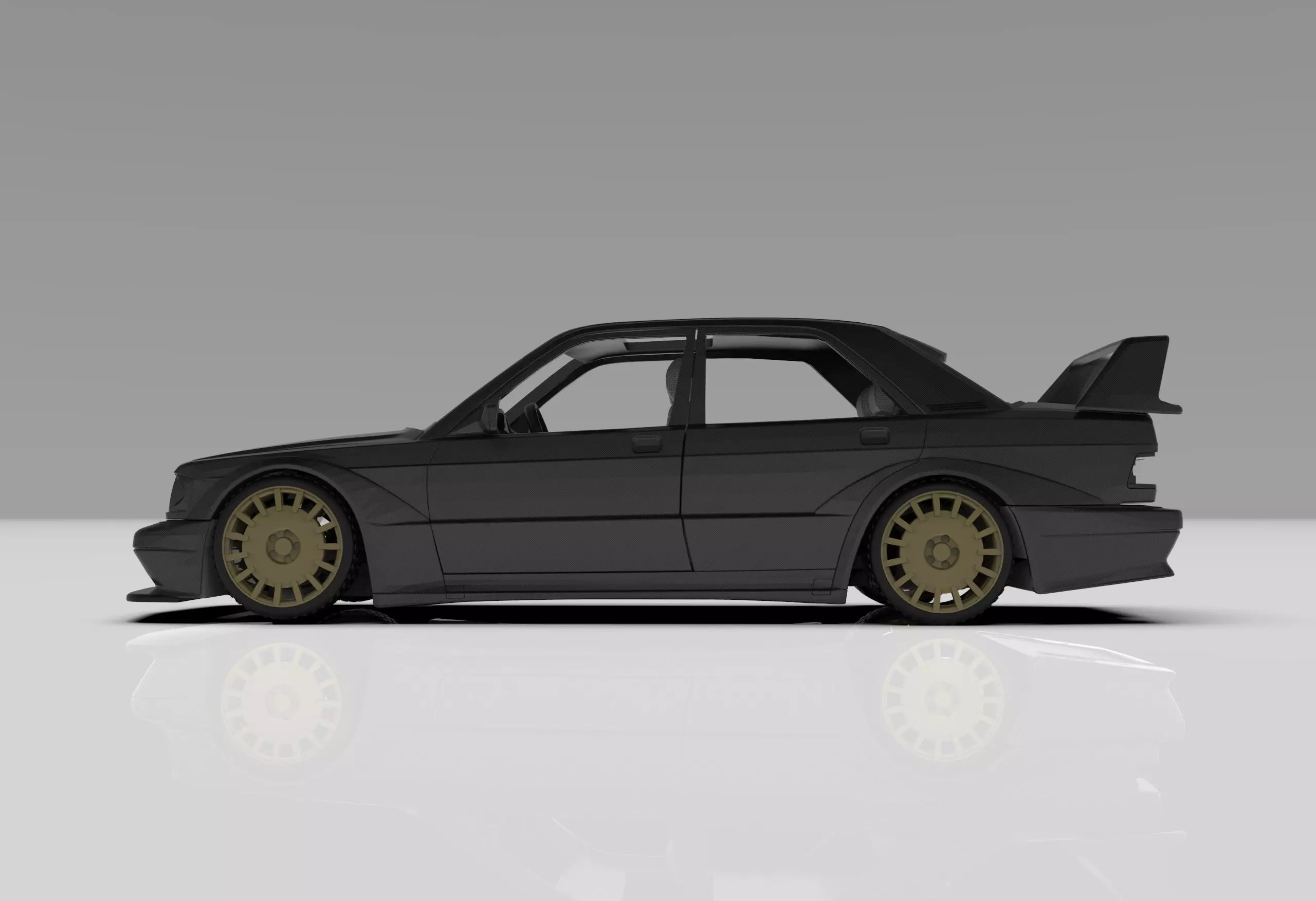 Mercedes 190e 3d Model Printable Kit 3D print model_0
