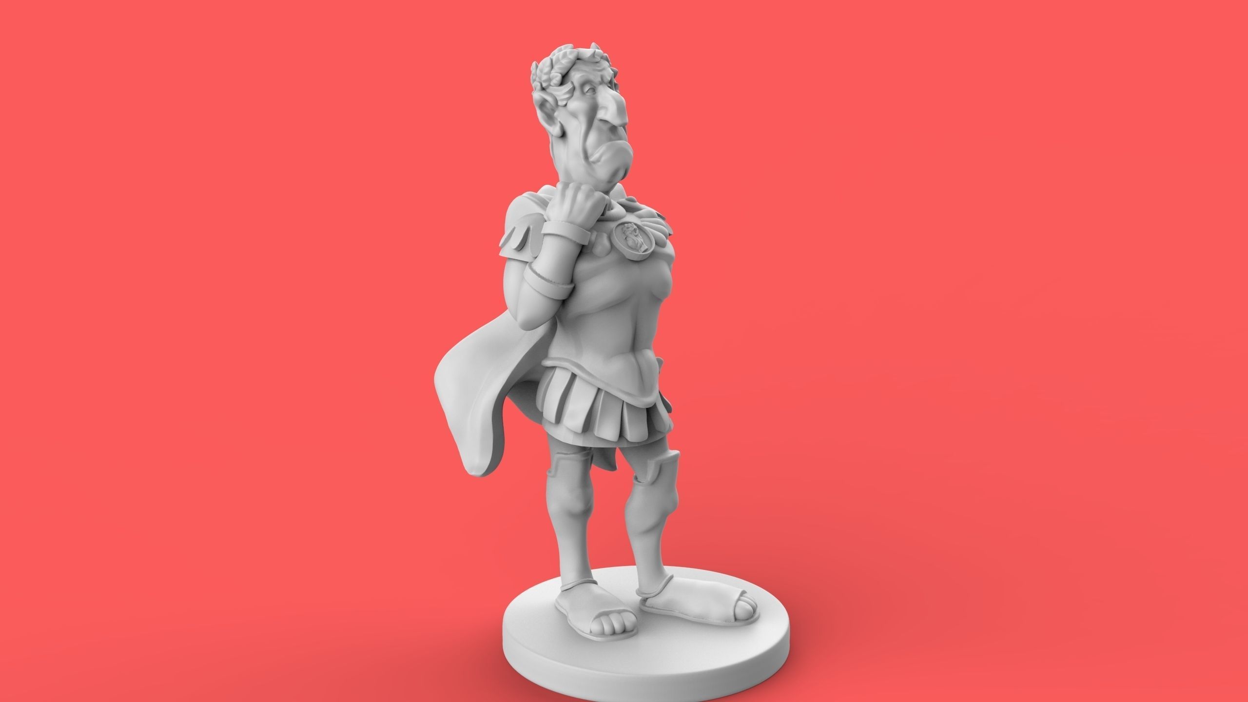 Cesar figurine 3D print model_3