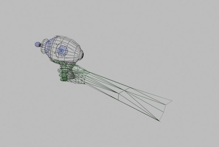 Blaster hand holding gun Low-poly 3D model_1