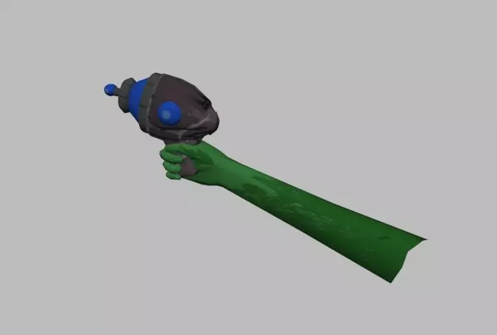 Blaster hand holding gun Low-poly 3D model_0