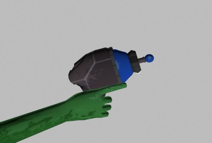 Blaster hand holding gun Low-poly 3D model_2