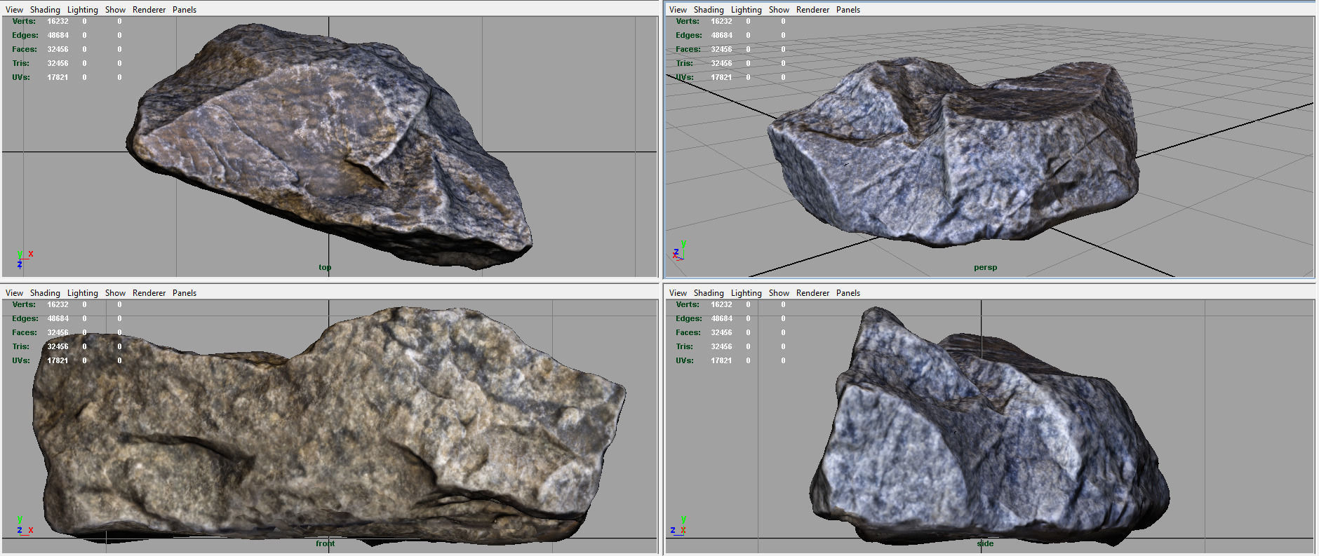 Stone rock 3D model_3
