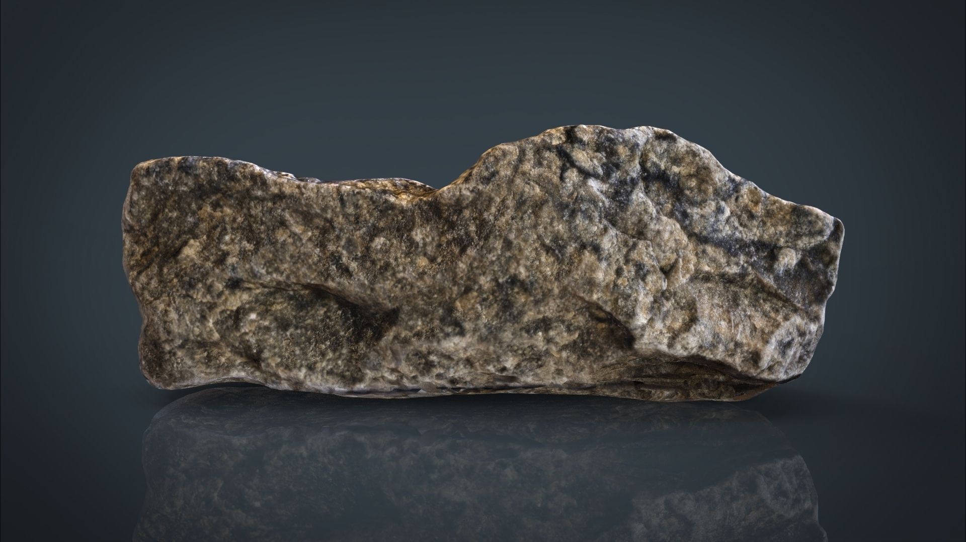 Stone rock 3D model_2