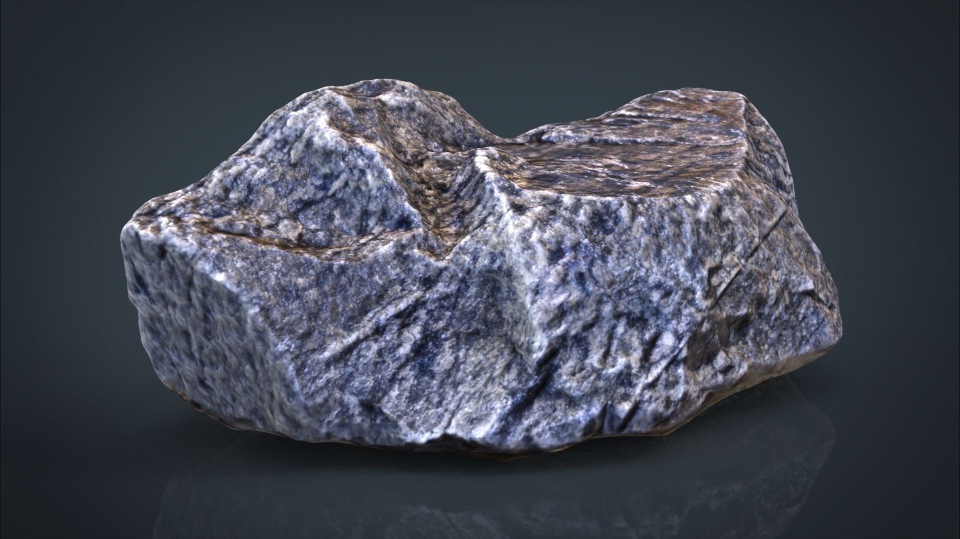 Stone rock 3D model_1