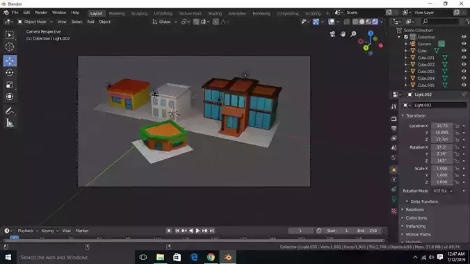 low poly based buildings