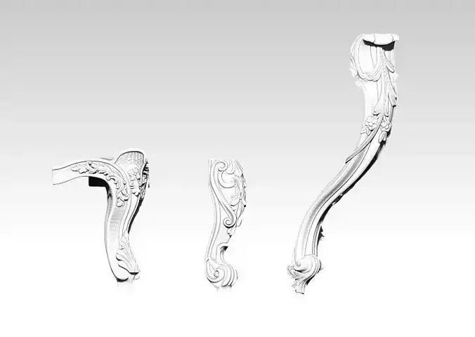 Furniture legs set of 3 pcs 3D print model