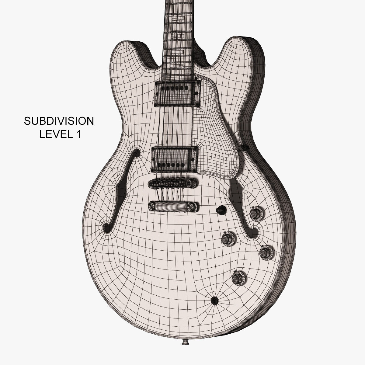 Gibson ES-335 Guitar 3D model_4