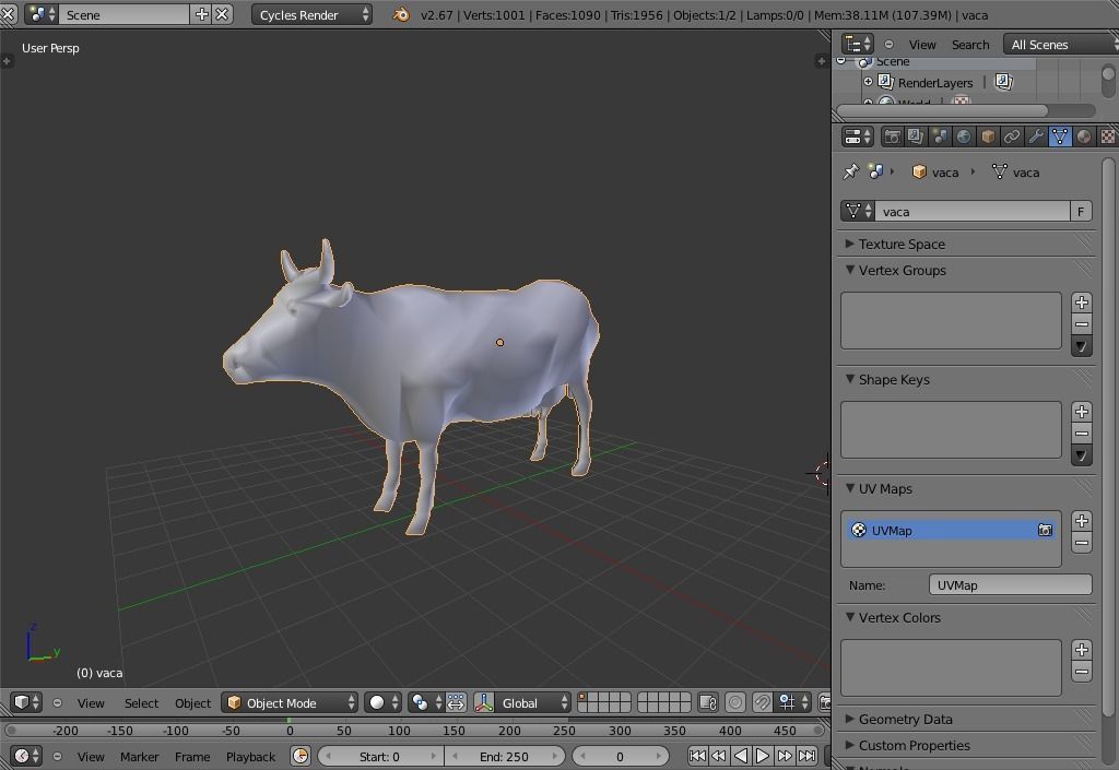 cow made in the blender Low-poly 3D model_4