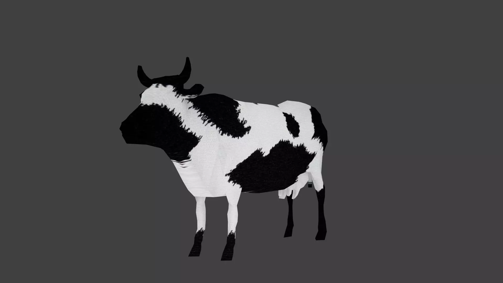 cow made in the blender Low-poly 3D model_0