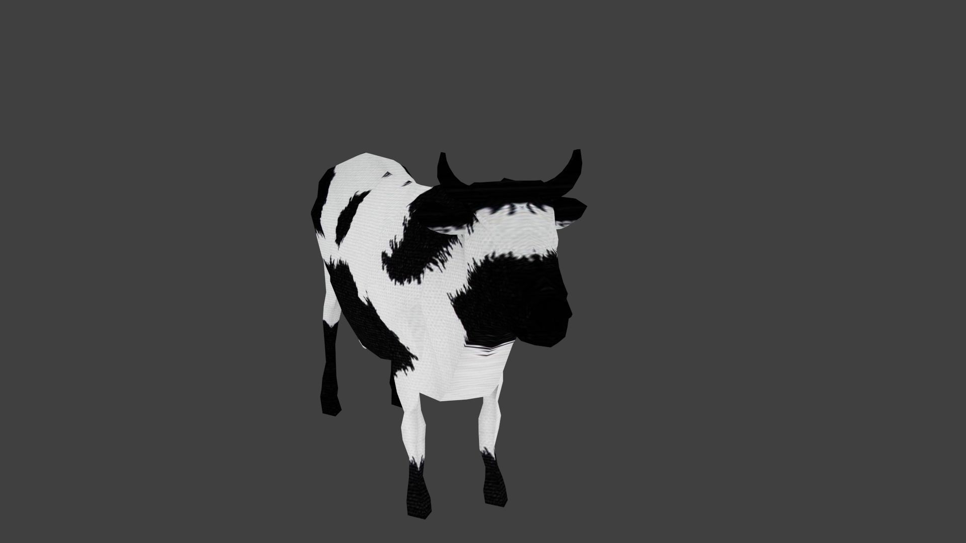 cow made in the blender Low-poly 3D model_2