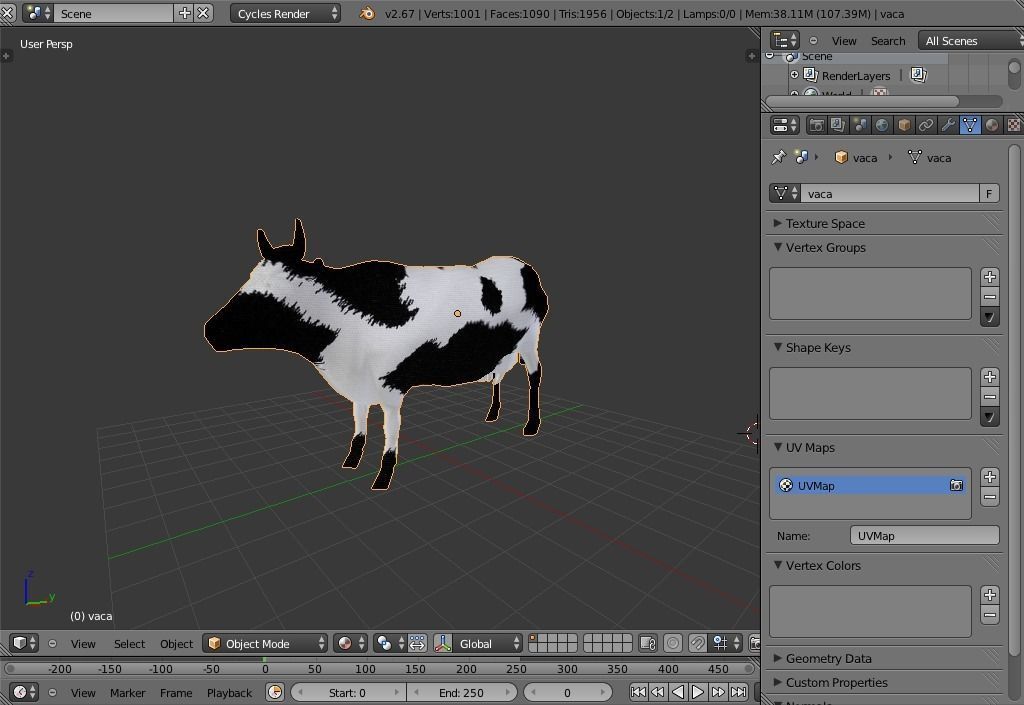 cow made in the blender Low-poly 3D model_5