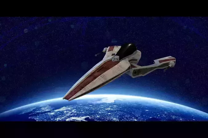 Star Wars Aurek class A-Wing starfighter 3D print model